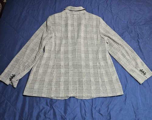 Talbots Aberdeen Blazer Jacket Women's Size 14 Black White Button - Thumbnail 7