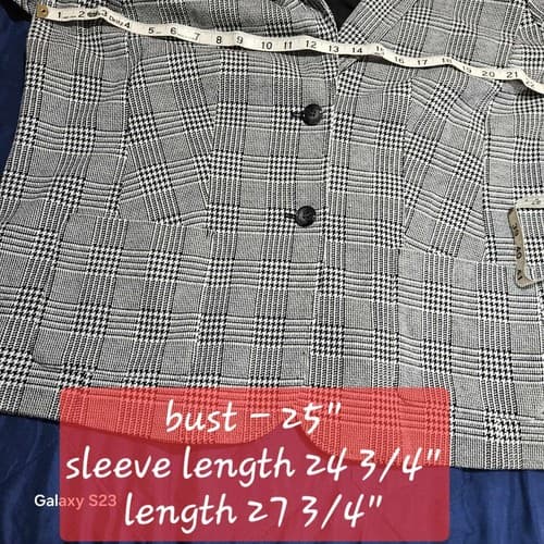 Talbots Aberdeen Blazer Jacket Women's Size 14 Black White Button - Thumbnail 9