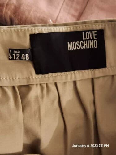 NWT Love Moschino Women's Khaki Designers Mini Skirt Us Size 12 Buttons Lace - Thumbnail 3