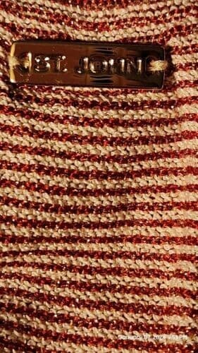 St. John Sport Women's Pencil Maxi Skirt Slit Red Gold Medium Long NWT - Thumbnail 8