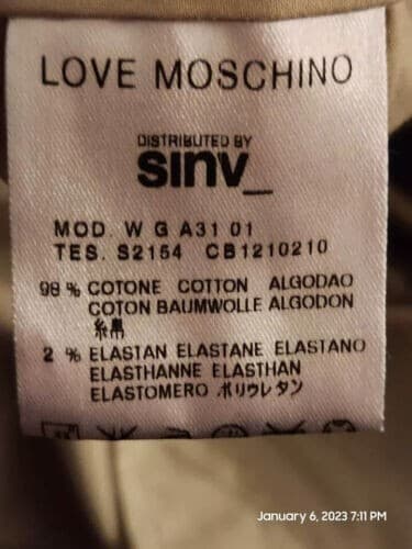 NWT Love Moschino Women's Khaki Designers Mini Skirt Us Size 12 Buttons Lace - Thumbnail 7