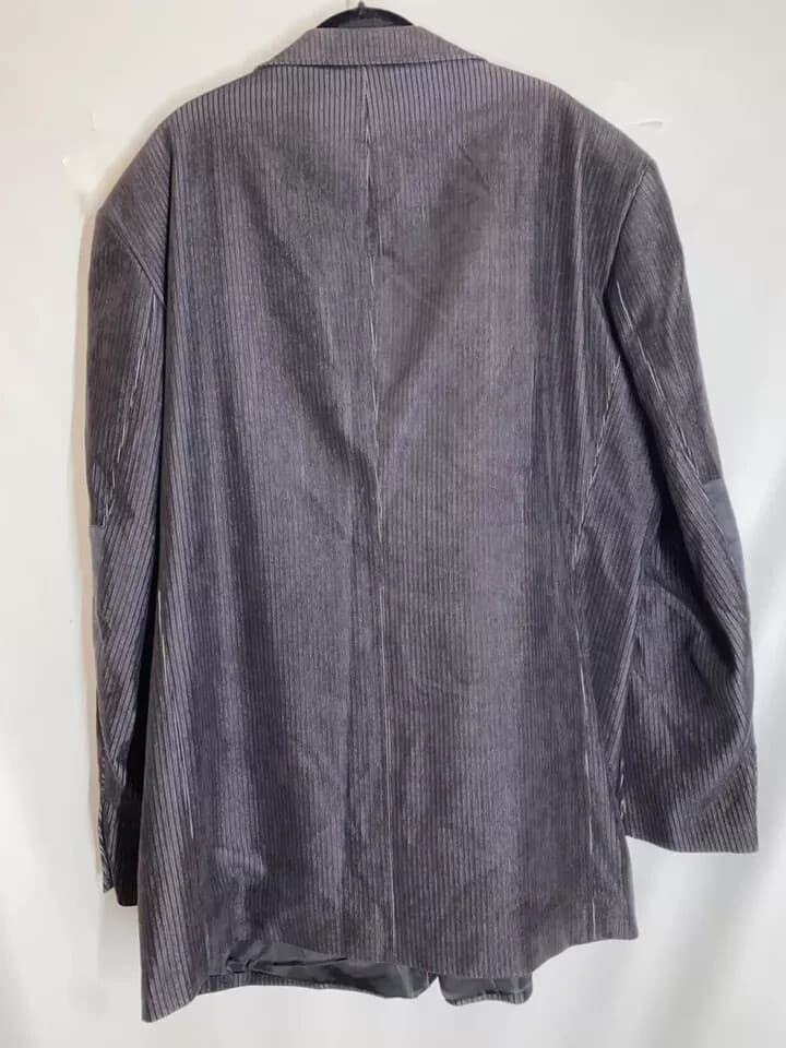 Vintage Pronti Men's Corduroy Gray Blazer 3XL Single Breasted Suit Separate - Thumbnail 2