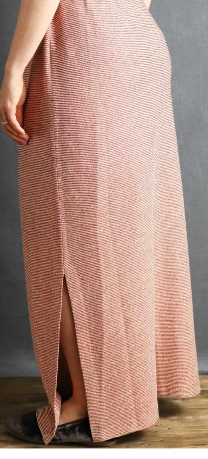 St. John Sport Women's Pencil Maxi Skirt Slit Red Gold Medium Long NWT - Thumbnail 5