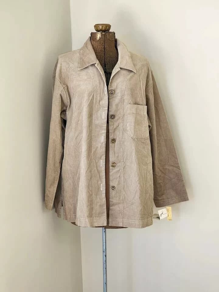G.W Division Of Graff Corduroy Men Jacket Blazer Collared Front Pocket Large - Thumbnail 2