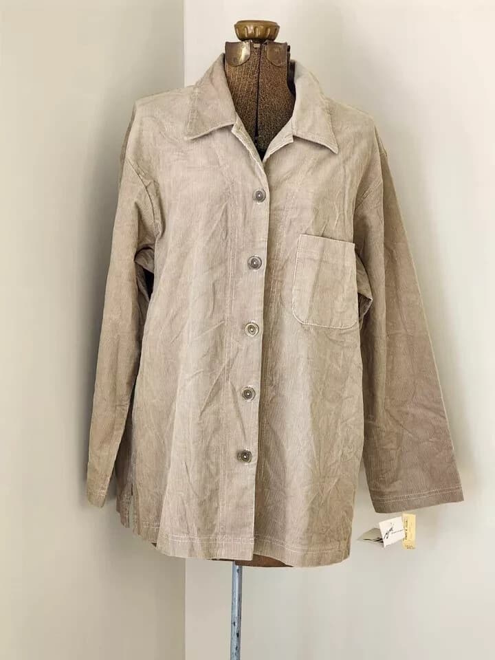 G.W Division Of Graff Corduroy Men Jacket Blazer Collared Front Pocket Large - Thumbnail 3