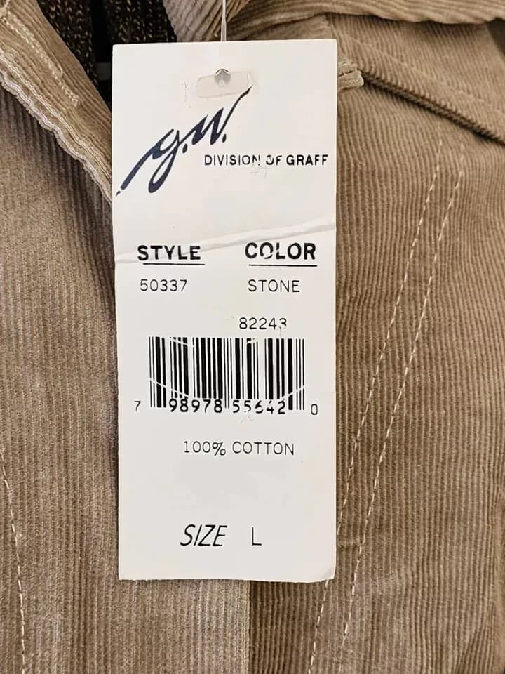 G.W Division Of Graff Corduroy Men Jacket Blazer Collared Front Pocket Large - Thumbnail 10