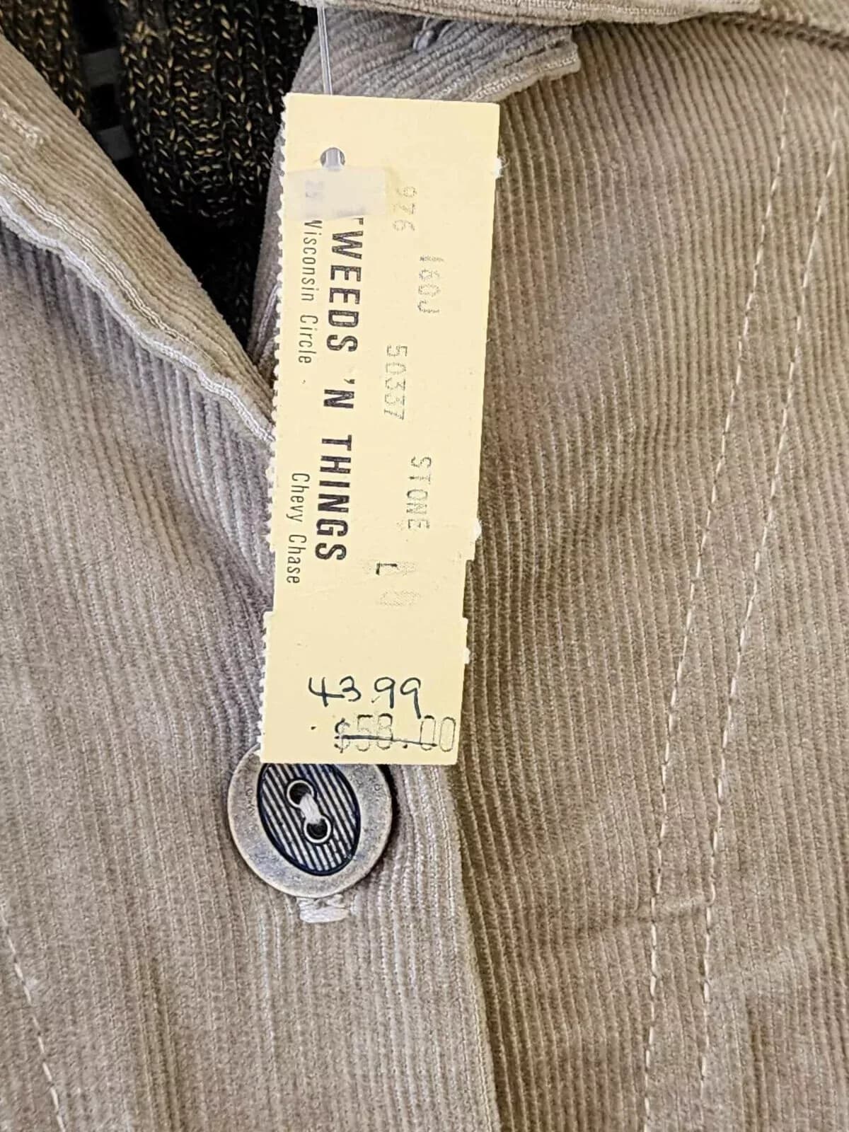 G.W Division Of Graff Corduroy Men Jacket Blazer Collared Front Pocket Large - Thumbnail 14