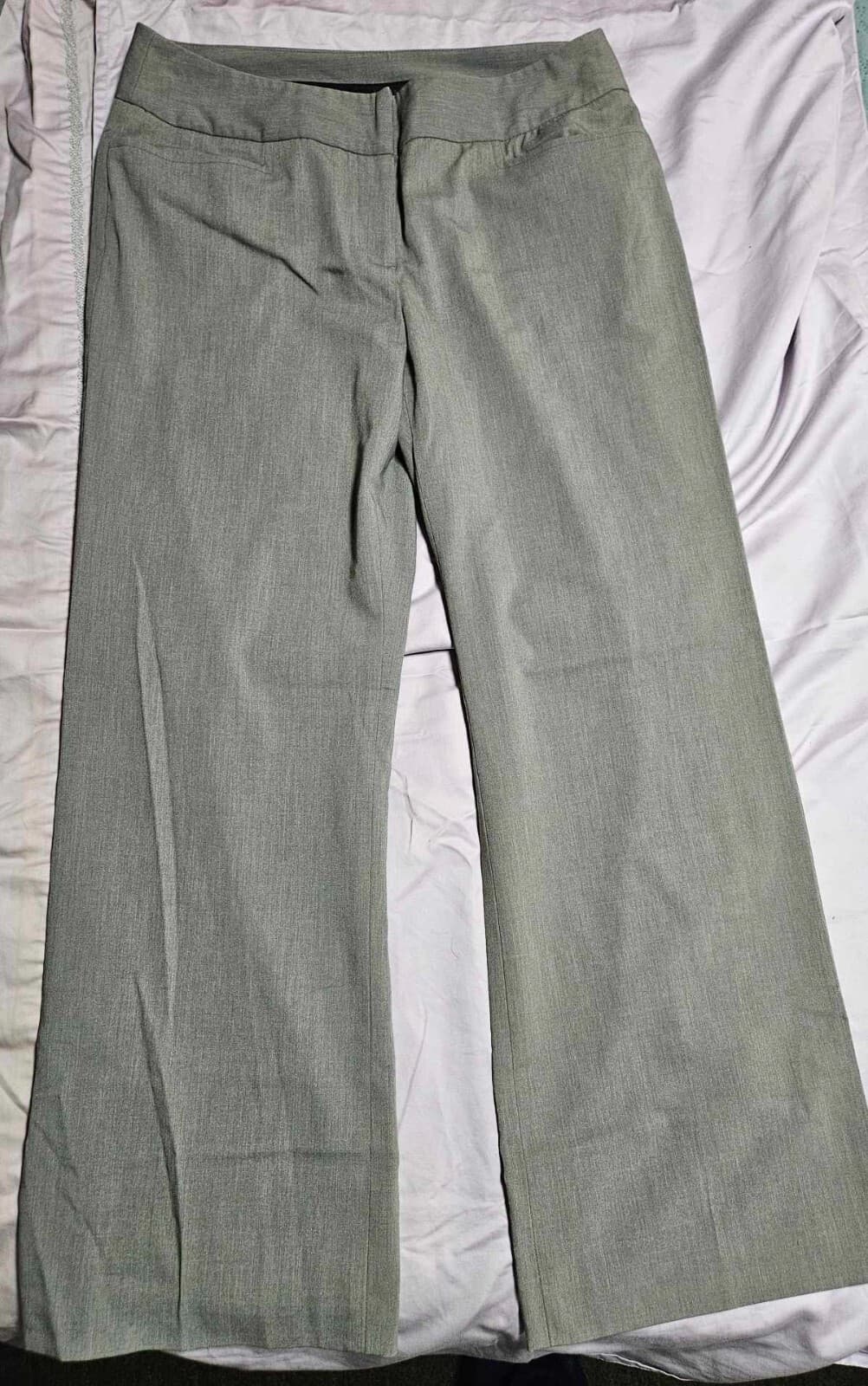 Apostrophe Petite Women's Gray Relaxed Fit Straight Wide Leg Pants slacks 8PT - Thumbnail 2