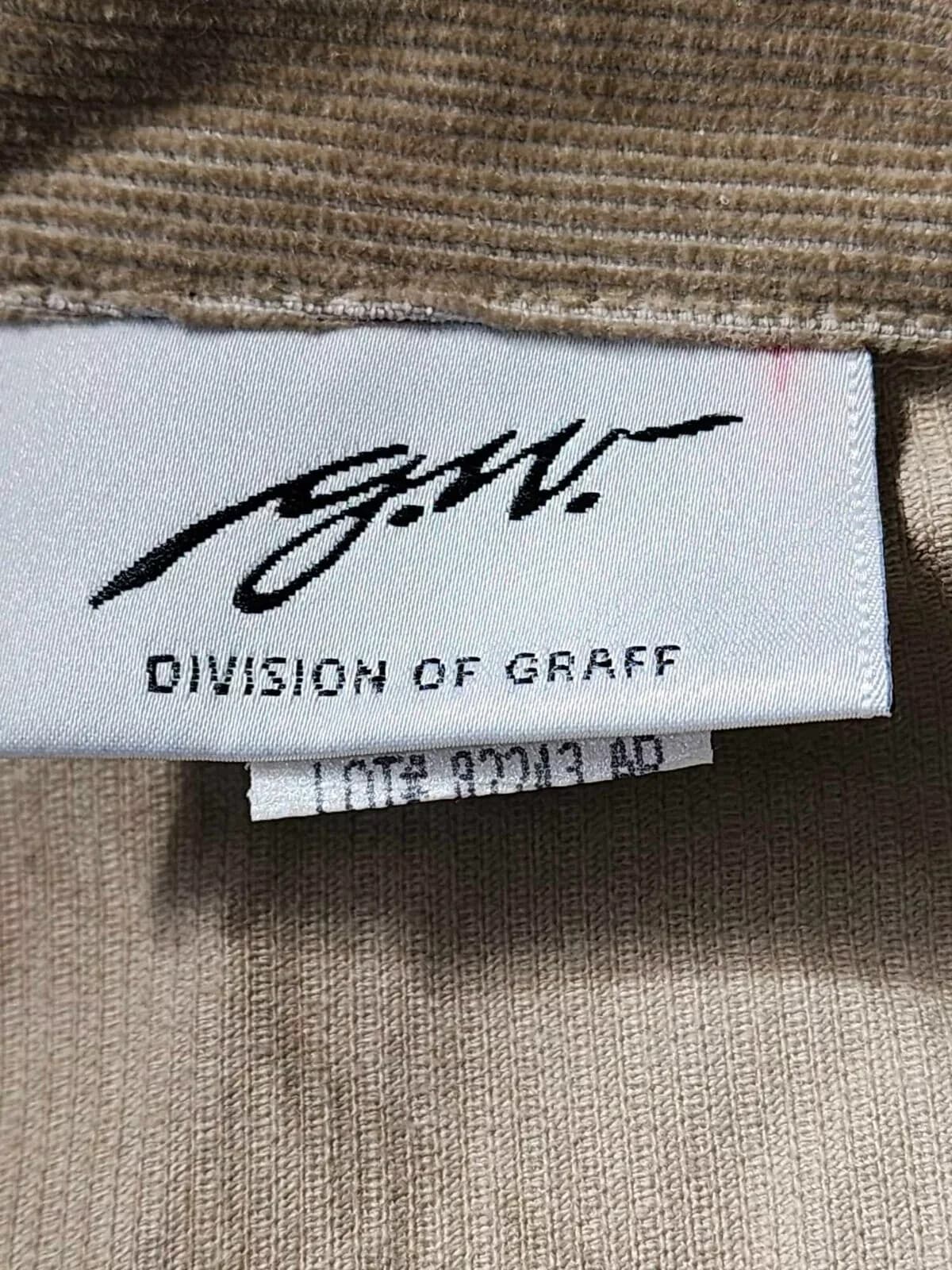 G.W Division Of Graff Corduroy Men Jacket Blazer Collared Front Pocket Large - Thumbnail 13