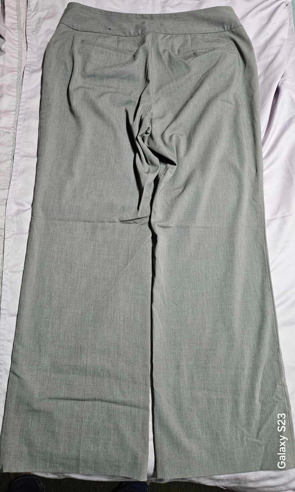 Apostrophe Petite Women's Gray Relaxed Fit Straight Wide Leg Pants slacks 8PT - Thumbnail 3