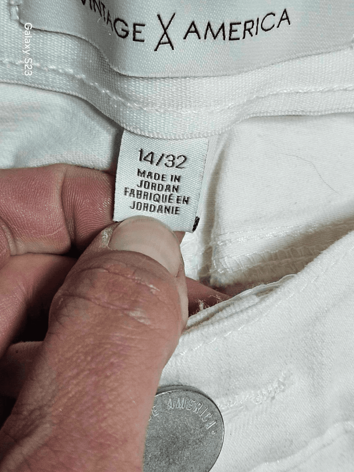 Vintage X America Women's White Denim Stretch Jeans Casual Wide Leg Size 14/32 - Thumbnail 11