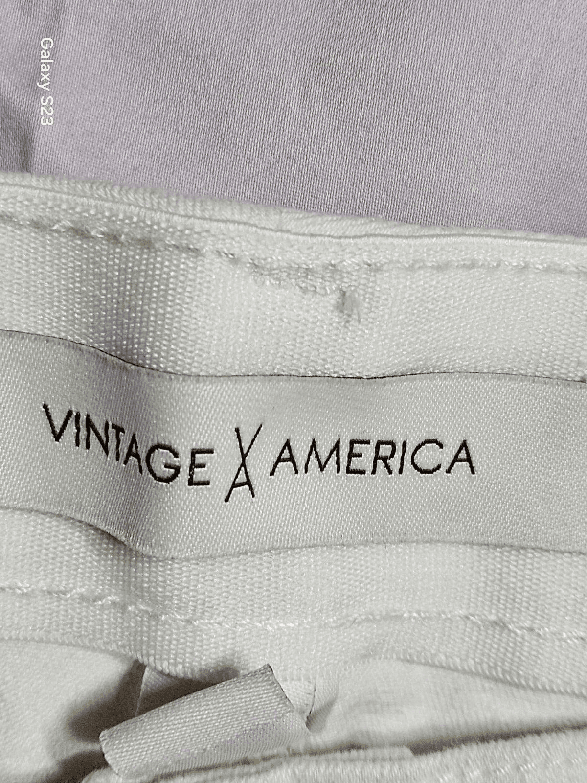Vintage X America Women's White Denim Stretch Jeans Casual Wide Leg Size 14/32 - Thumbnail 7