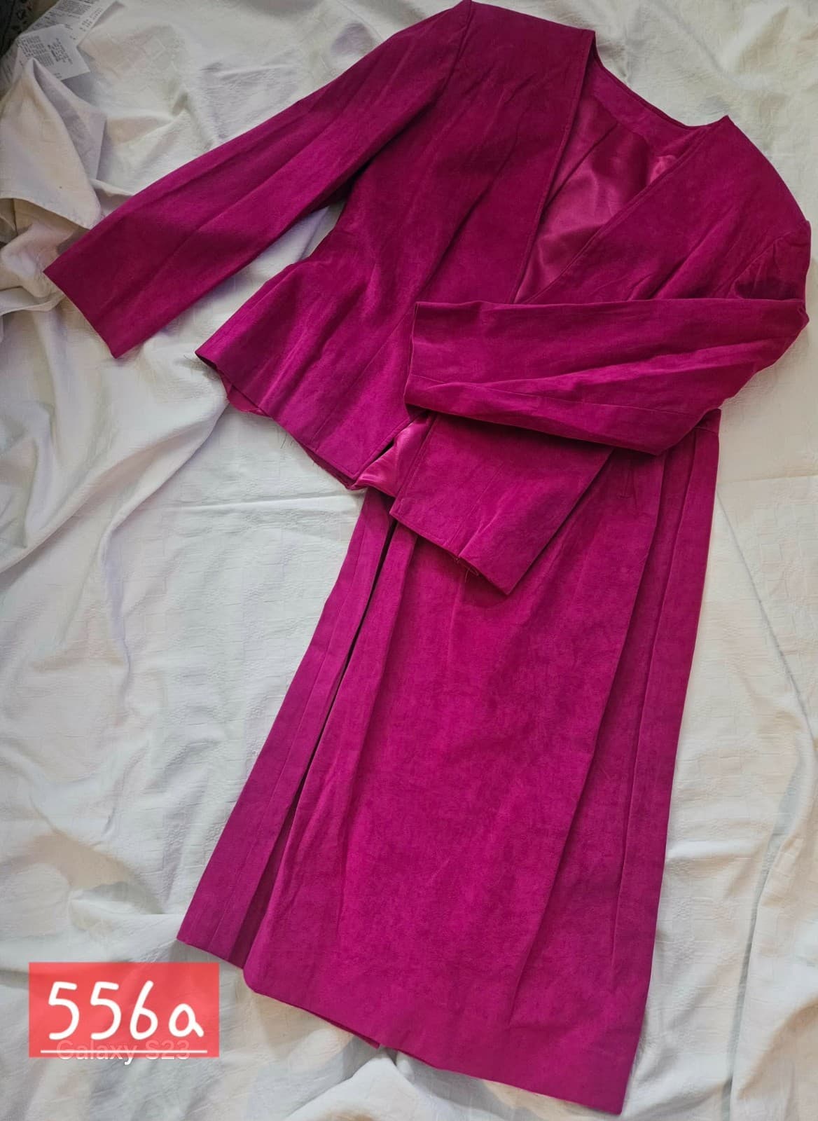 Women's homemade burgandy velvet 2 piece skirt suit size 2-4.
