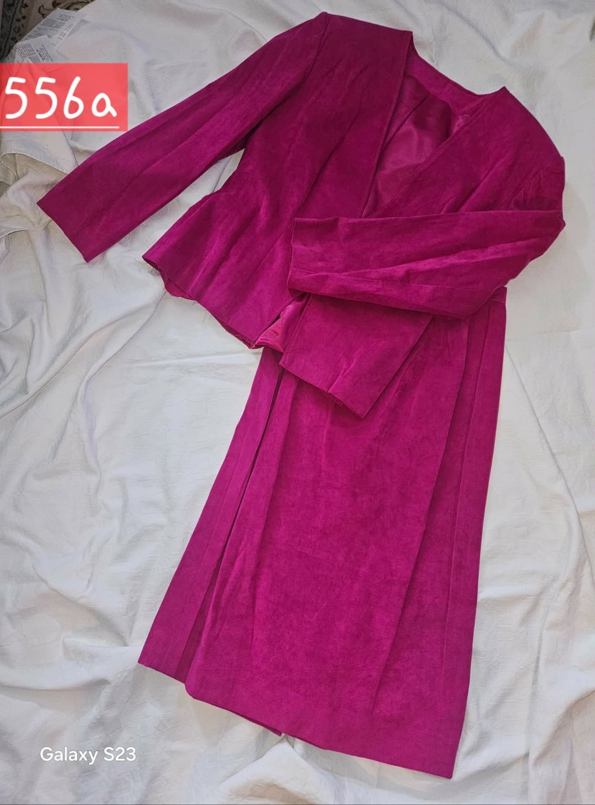 Women's homemade burgandy velvet 2 piece skirt suit size 2-4. - Thumbnail 2