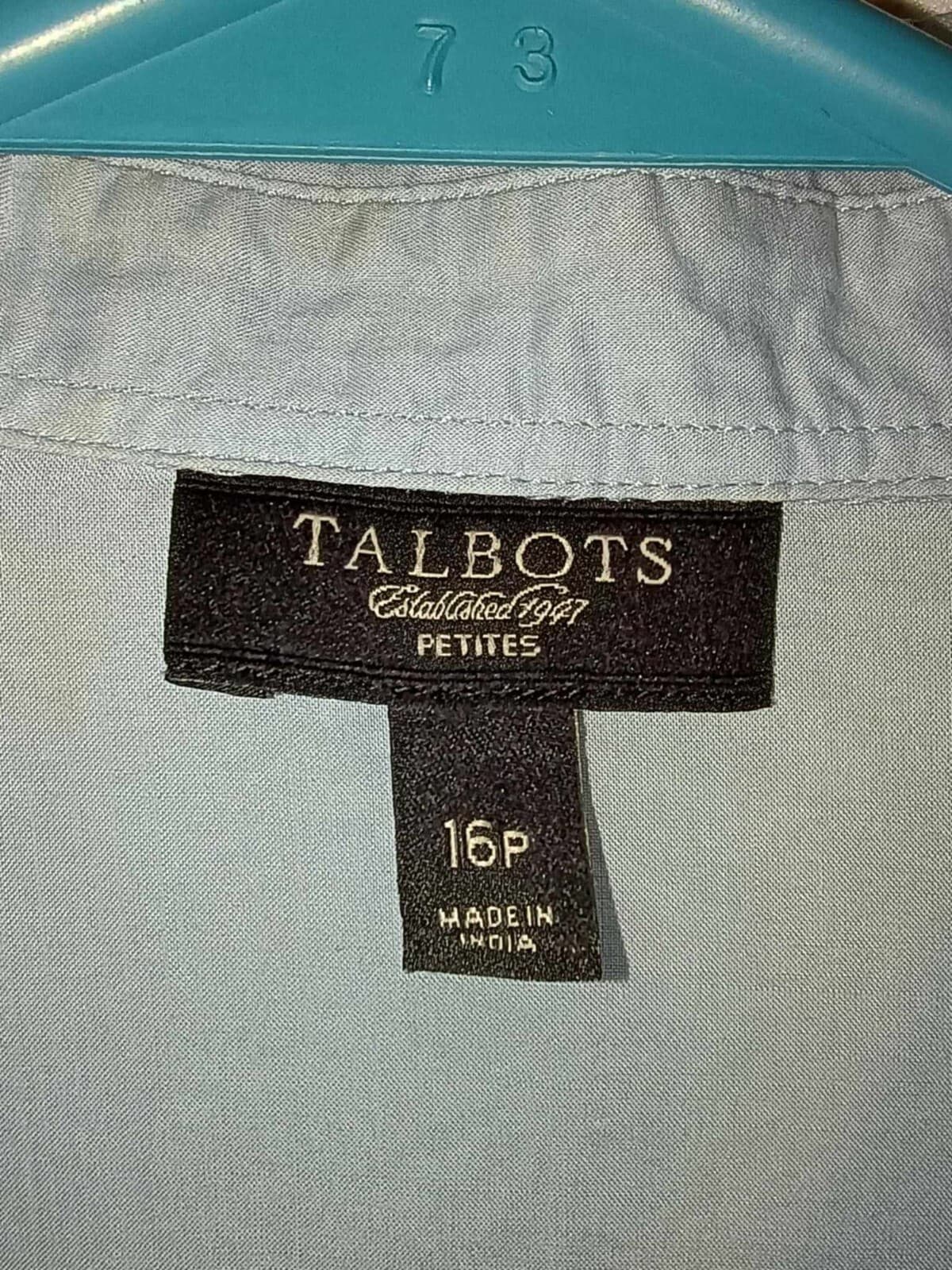 Talbots Petites Tank Top Women’s Light Blue Sleeveless Button Up Blouse 16P - Thumbnail 5