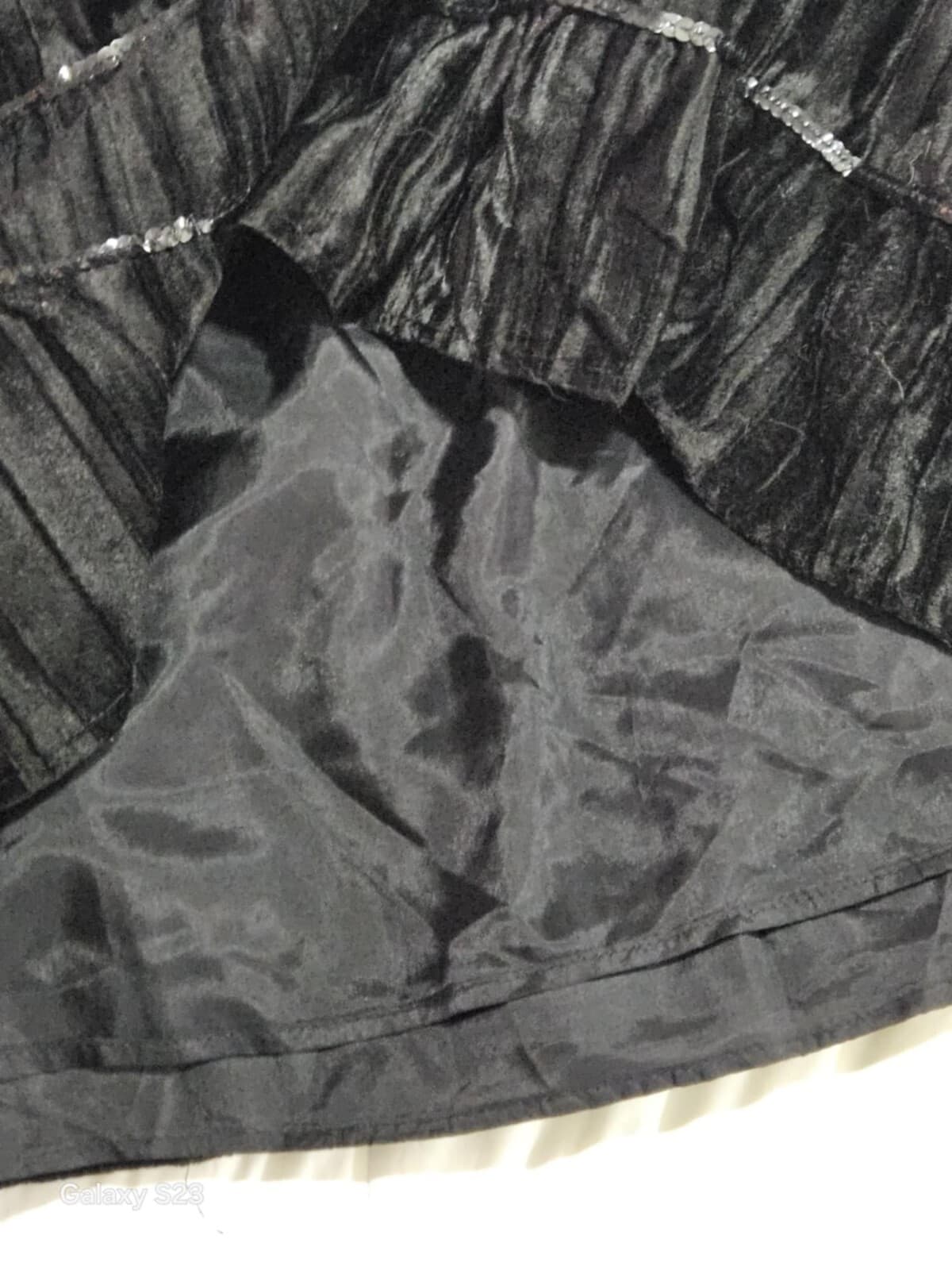 DUSK COLLECTION Women's Black layered Skirt Size 12 Tiered Retro Sequence Ruffle - Thumbnail 9