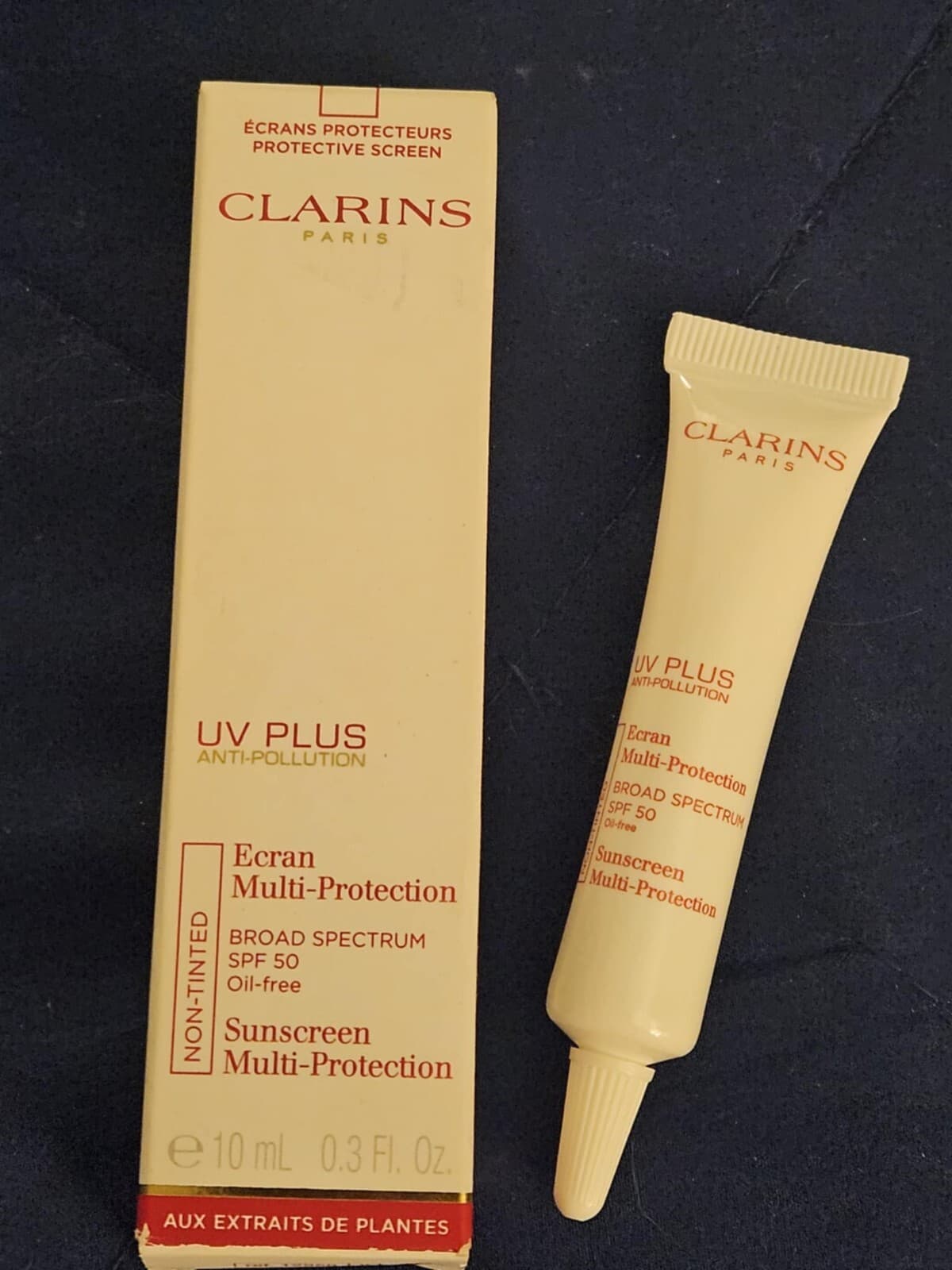 Clarins Paris UV Plus Broad Spectrum Ecran Sunscreen SPF 50, 0.3 oz 10 ml NEW