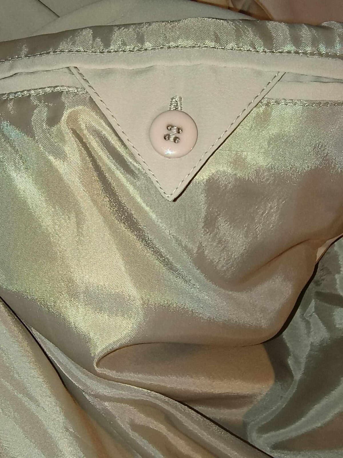 Talbots Petite Beige Lined Utility Lightweight Jacket size 14 Coat Belted - Thumbnail 4