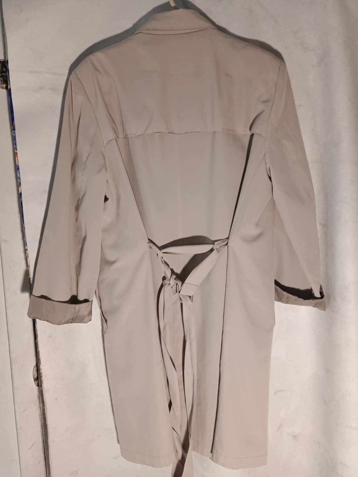 Talbots Petite Beige Lined Utility Lightweight Jacket size 14 Coat Belted - Thumbnail 2