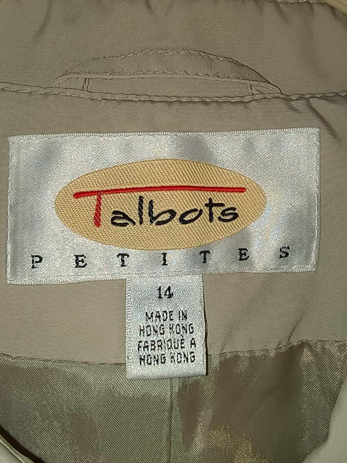Talbots Petite Beige Lined Utility Lightweight Jacket size 14 Coat Belted - Thumbnail 8