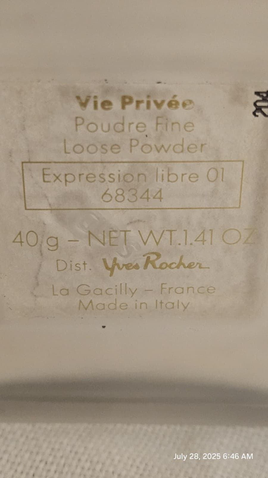 Yves Rocher Vie Privee Vintage Loose Face Powder 1.41 Oz Expression Libre 01 - Thumbnail 2