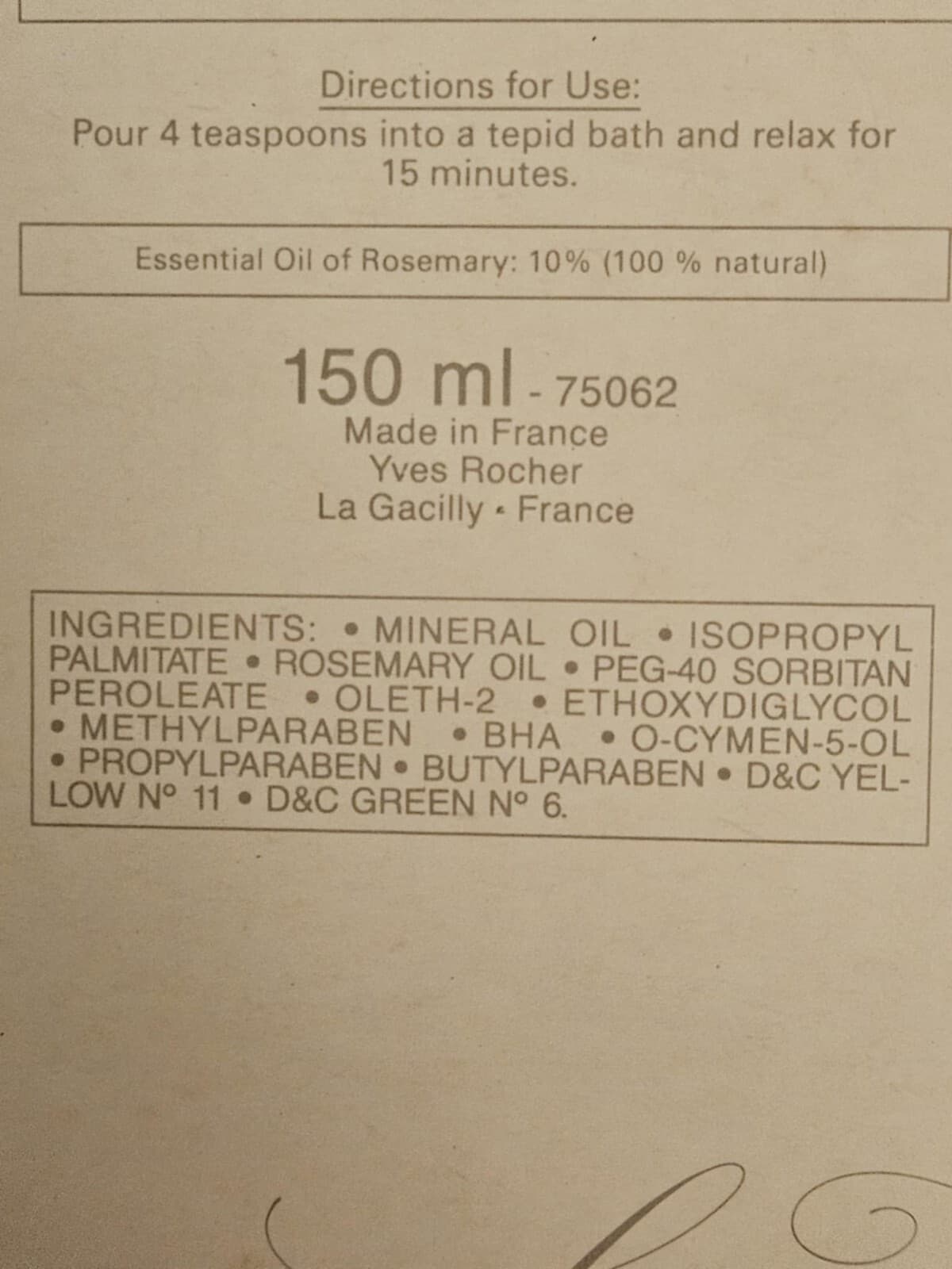 Romarin Rosemary les Huiles Essential Oils Bath Essence 5.07 Oz.Fl Glass - Thumbnail 4