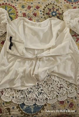 White House Black Market Shirt Womens White Lace Sleeveless Sz 2 - Thumbnail 2