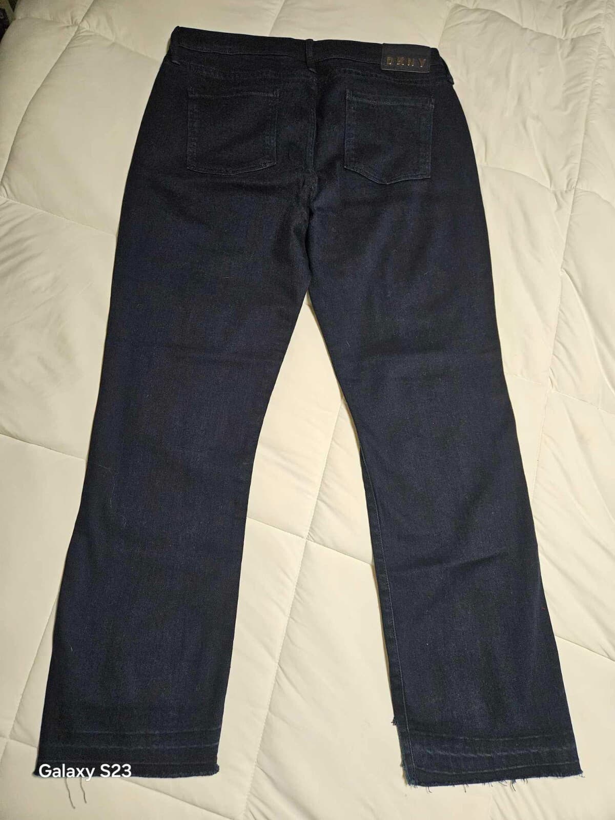 DKNY Women's Jeans Denim High Rise Straight Leg Stretch Blue Jeans Size 30 - Thumbnail 2