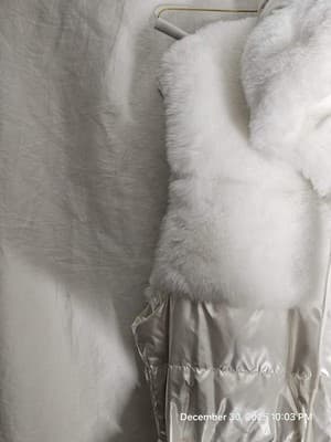 Belle Fare Premium Faux Fur Collection Vest Large White Fuzzy Warm Jacket Coat - Thumbnail 6