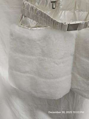 Belle Fare Premium Faux Fur Collection Vest Large White Fuzzy Warm Jacket Coat - Thumbnail 7