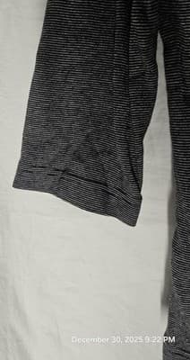 Talbots Petites Women's Large Long Sleeve Black Stripe Round Neck Shirt - Thumbnail 3