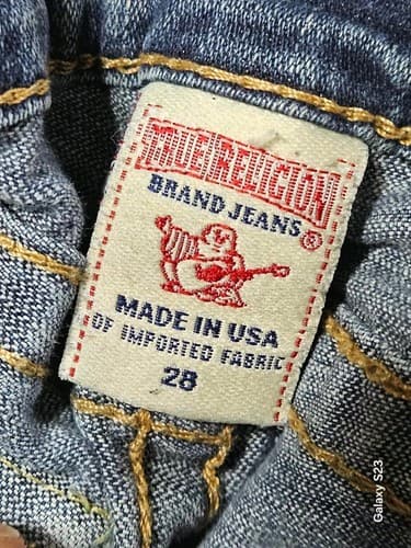 TRUE RELIGION Brand Women's Jeans Denim Med Wash Blue Straight Leg Pants Size 28 - Thumbnail 6