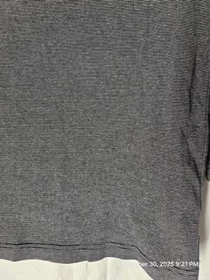 Talbots Petites Women's Large Long Sleeve Black Stripe Round Neck Shirt - Thumbnail 5