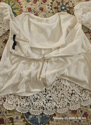 White House Black Market Shirt Womens White Lace Sleeveless Sz 2 - Thumbnail 4