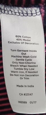Talbots Petite Women's Long Sleeve Large T-Shirt Blouse Burgandy Black stripe - Thumbnail 7
