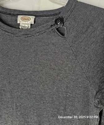 Talbots Petites Women's Large Long Sleeve Black Stripe Round Neck Shirt - Thumbnail 2