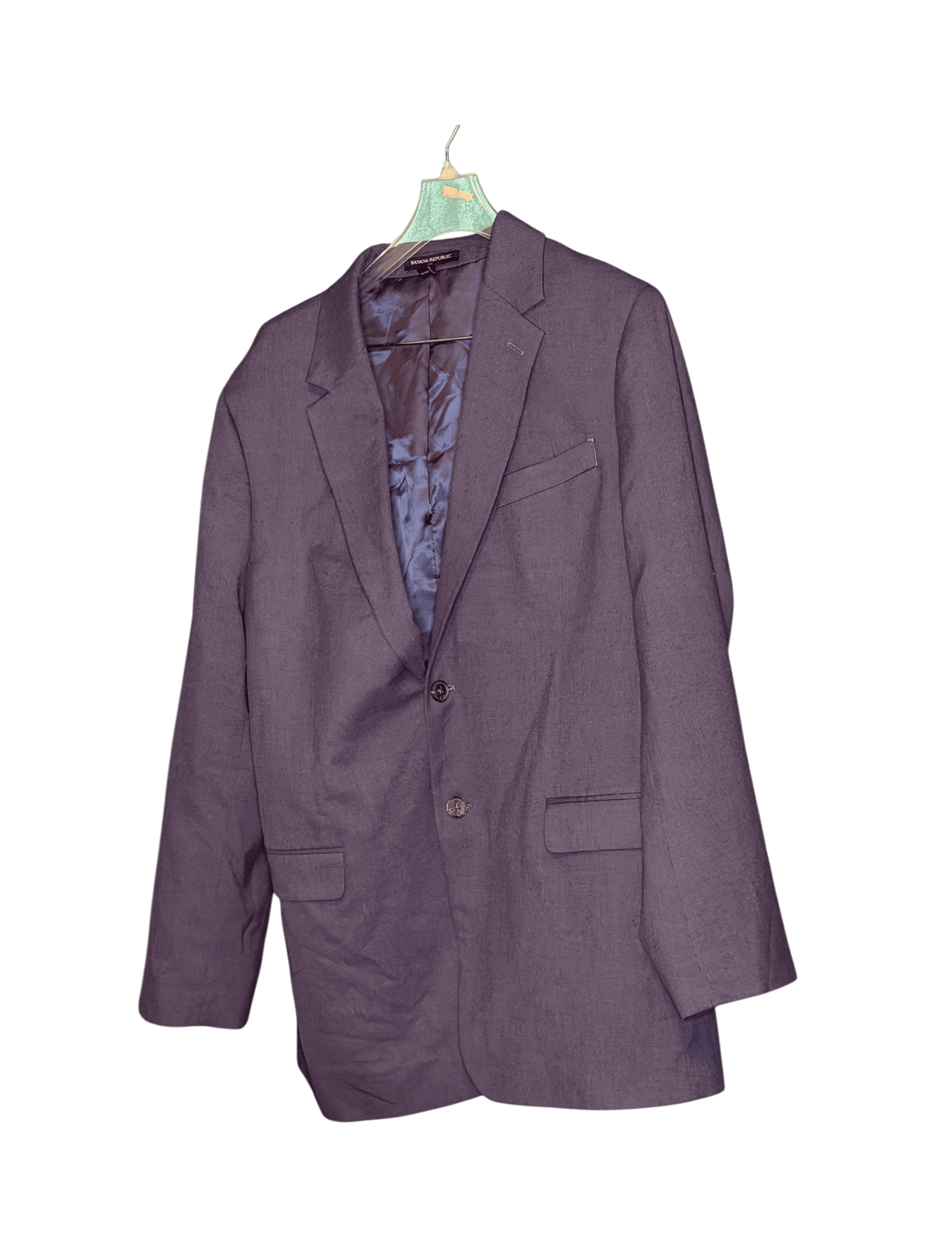 Banana Republic Navy Blazer Two-Button Jacket (Size 46L) - Thumbnail 2