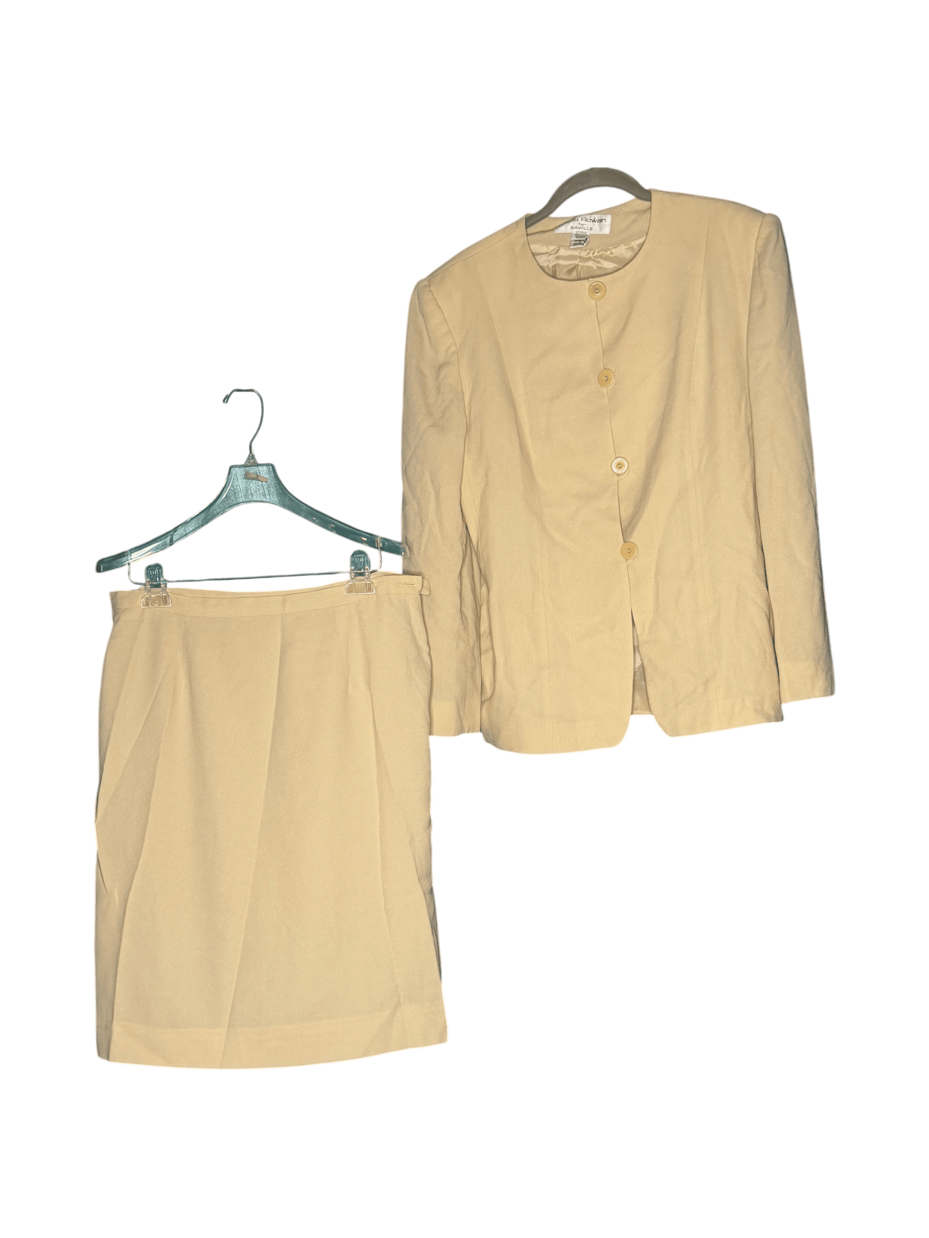 Rena Rowan for Saville Beige Skirt Suit Set (Size 12 / 14) - Thumbnail 2