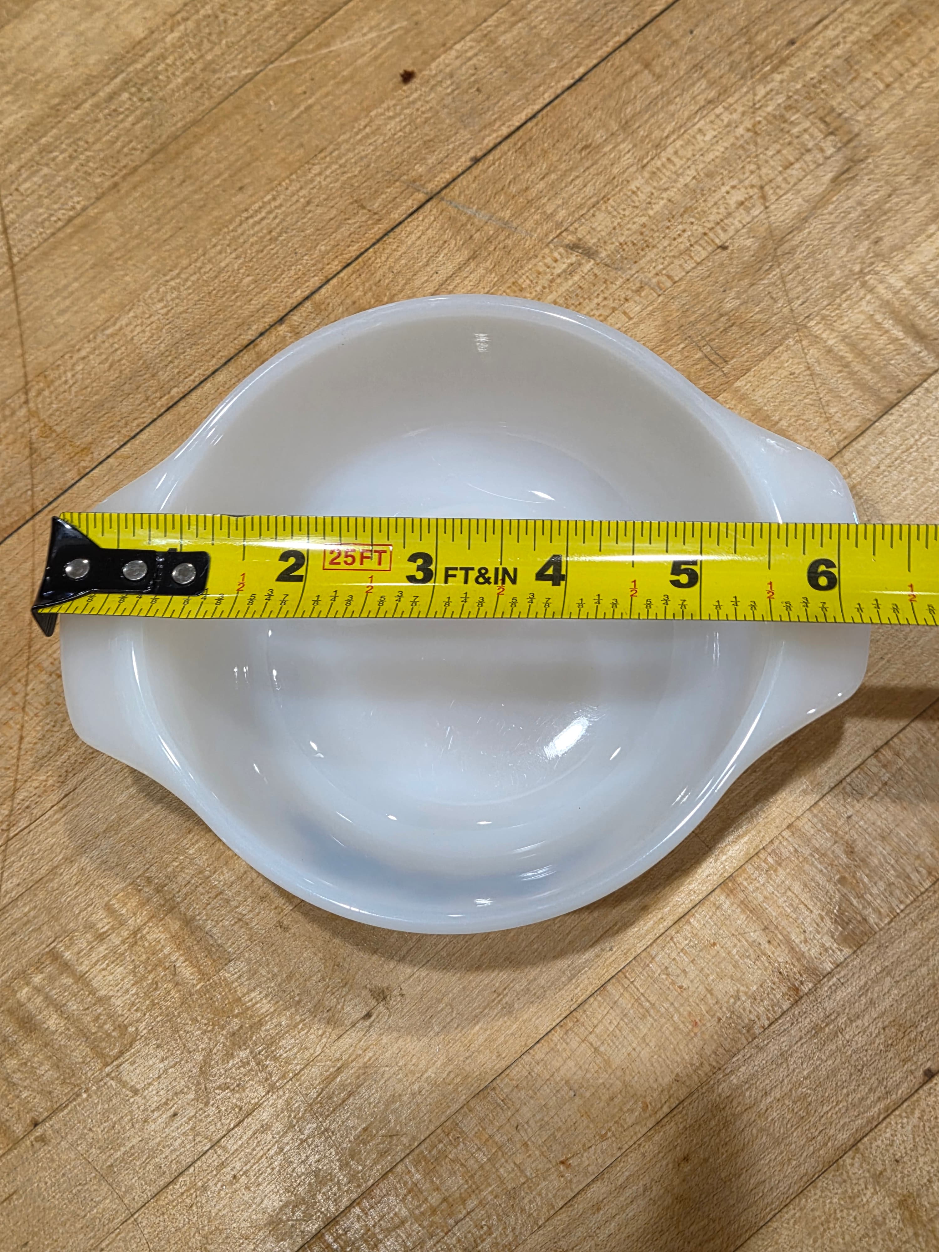 Vintage Fire King Blue Cornflower Milk Glass Lidded Casserole Dish 1 Pint 472 - Thumbnail 6