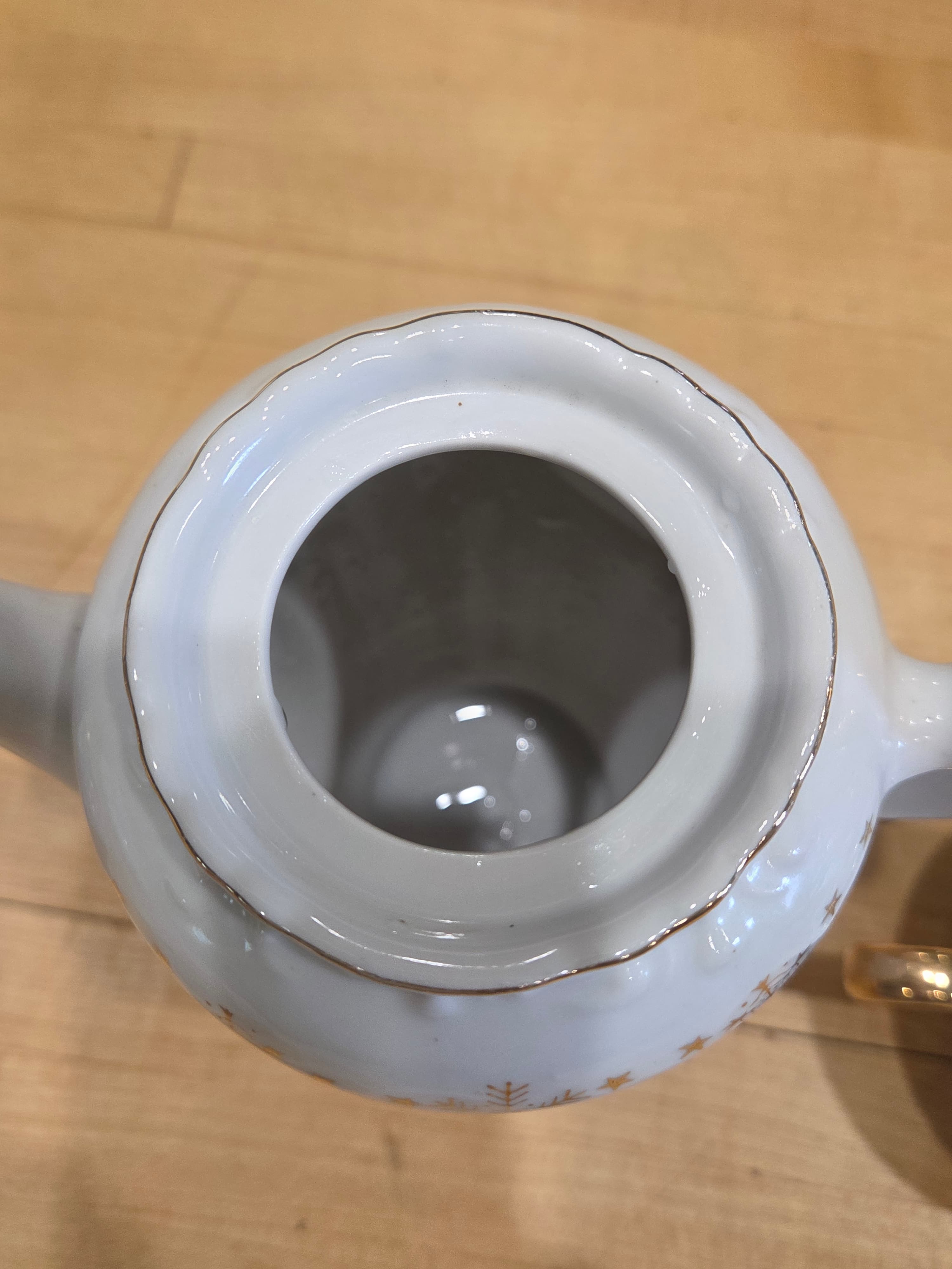 Vintage Gold Snowflake Fine China Teapot Creamer and Sugar Bowl Set Japan - Thumbnail 6