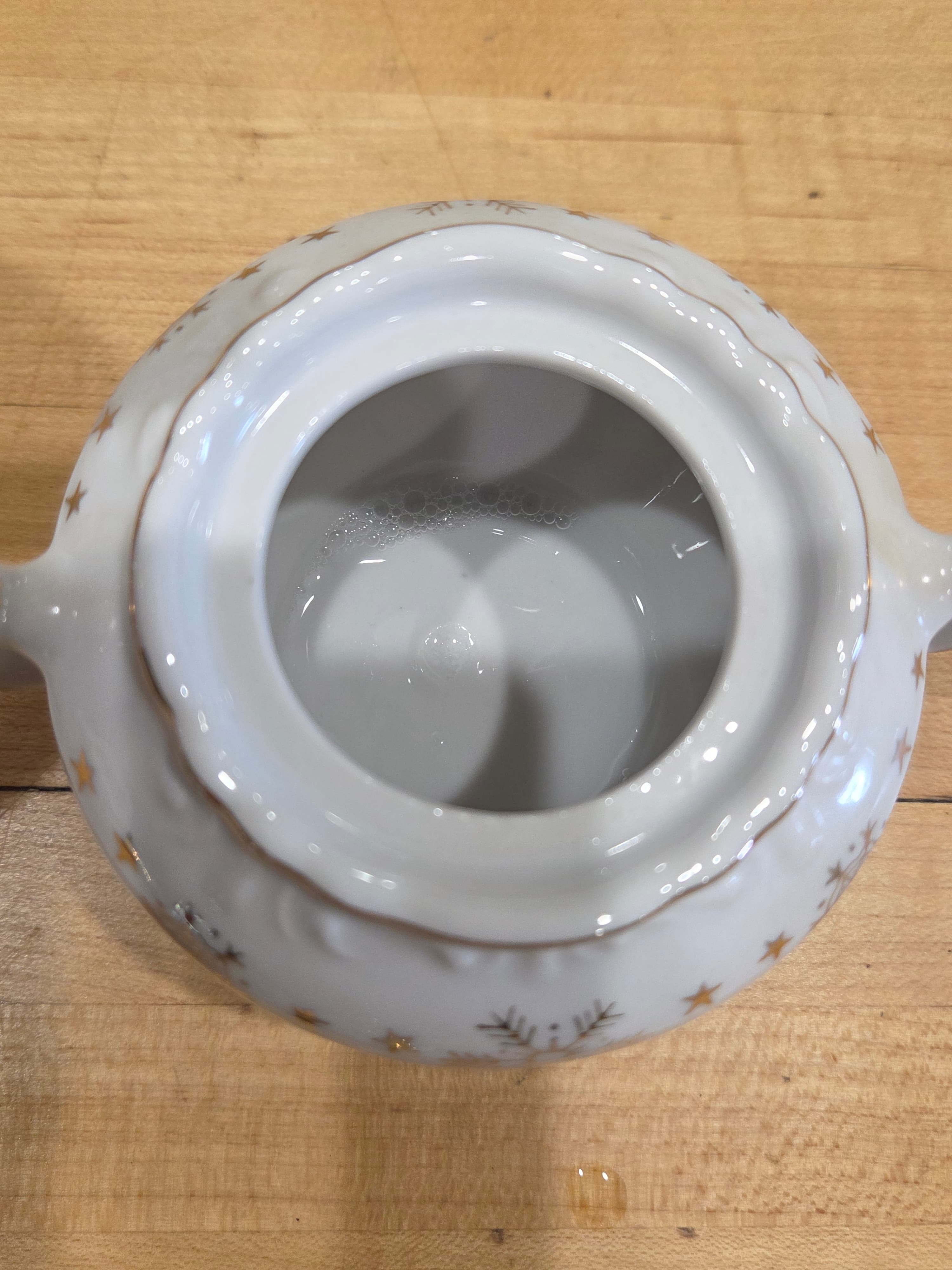 Vintage Gold Snowflake Fine China Teapot Creamer and Sugar Bowl Set Japan - Thumbnail 7