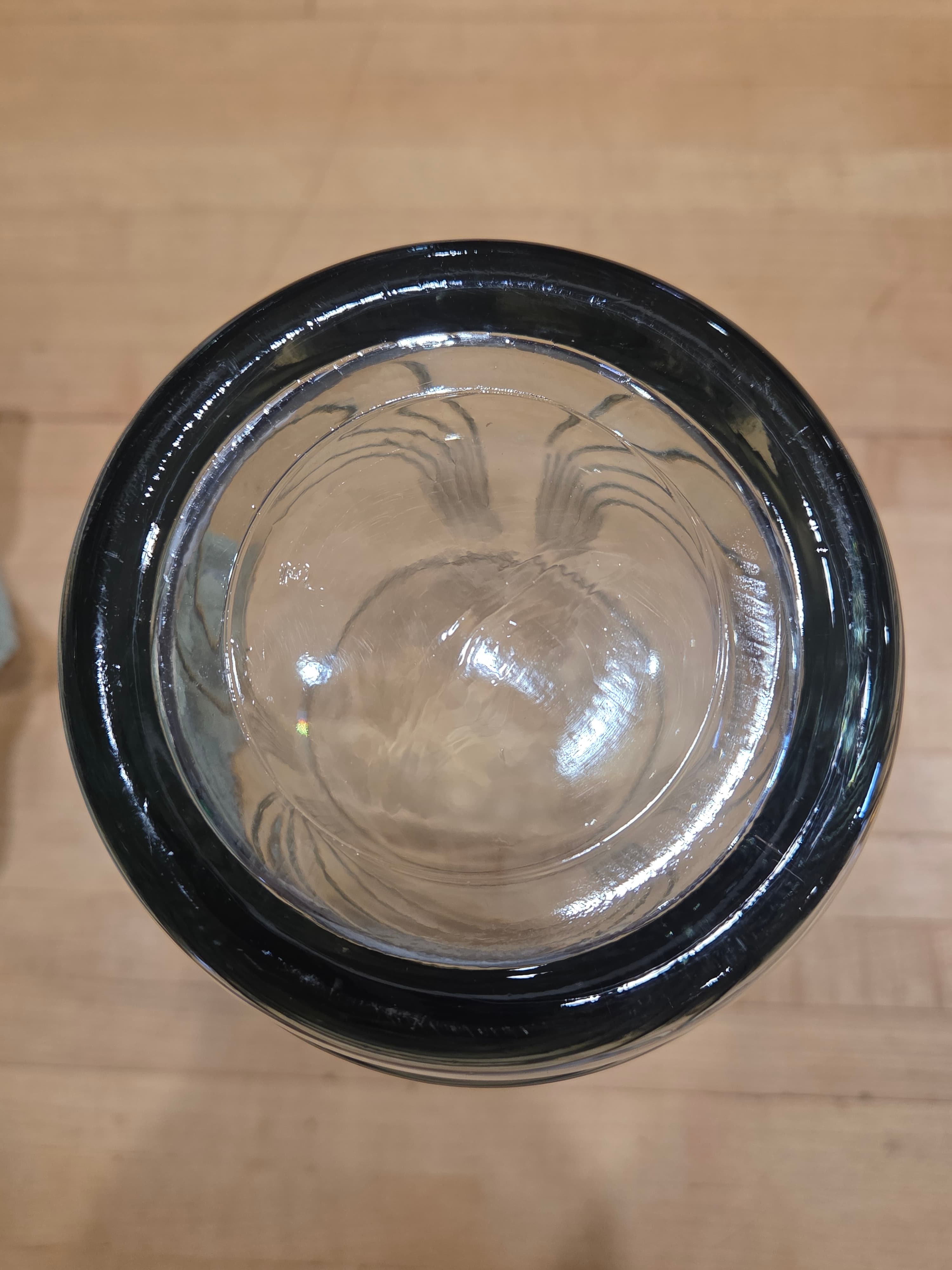 Vintage Clear Glass Tapered Trumpet Vase Fluted Art Deco Ribbed Panel 10 Inch - Thumbnail 3