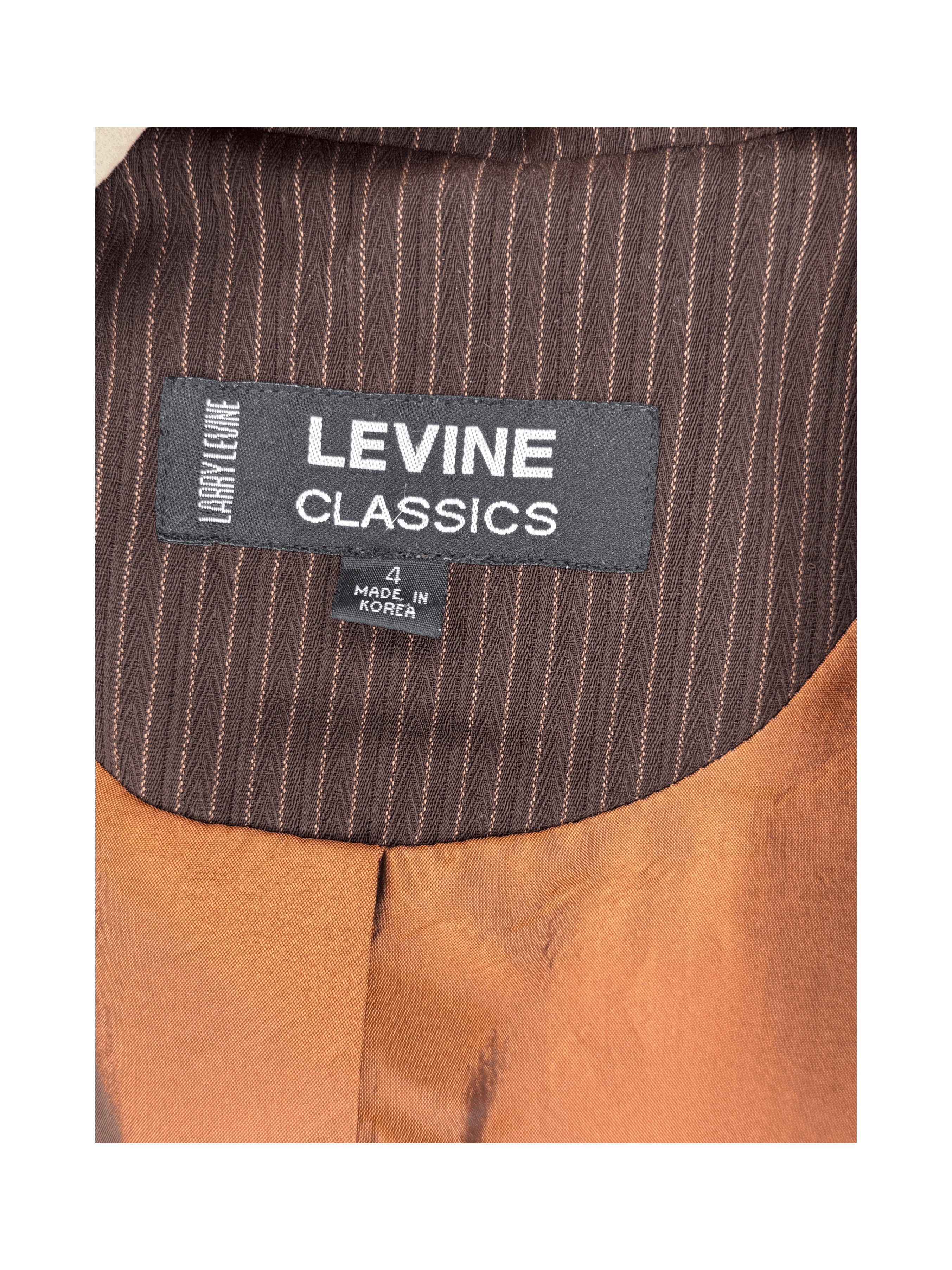 VINTAGE (C.80s)Levine Classics Women's Pinstripe Blazer Size 4 - Thumbnail 2