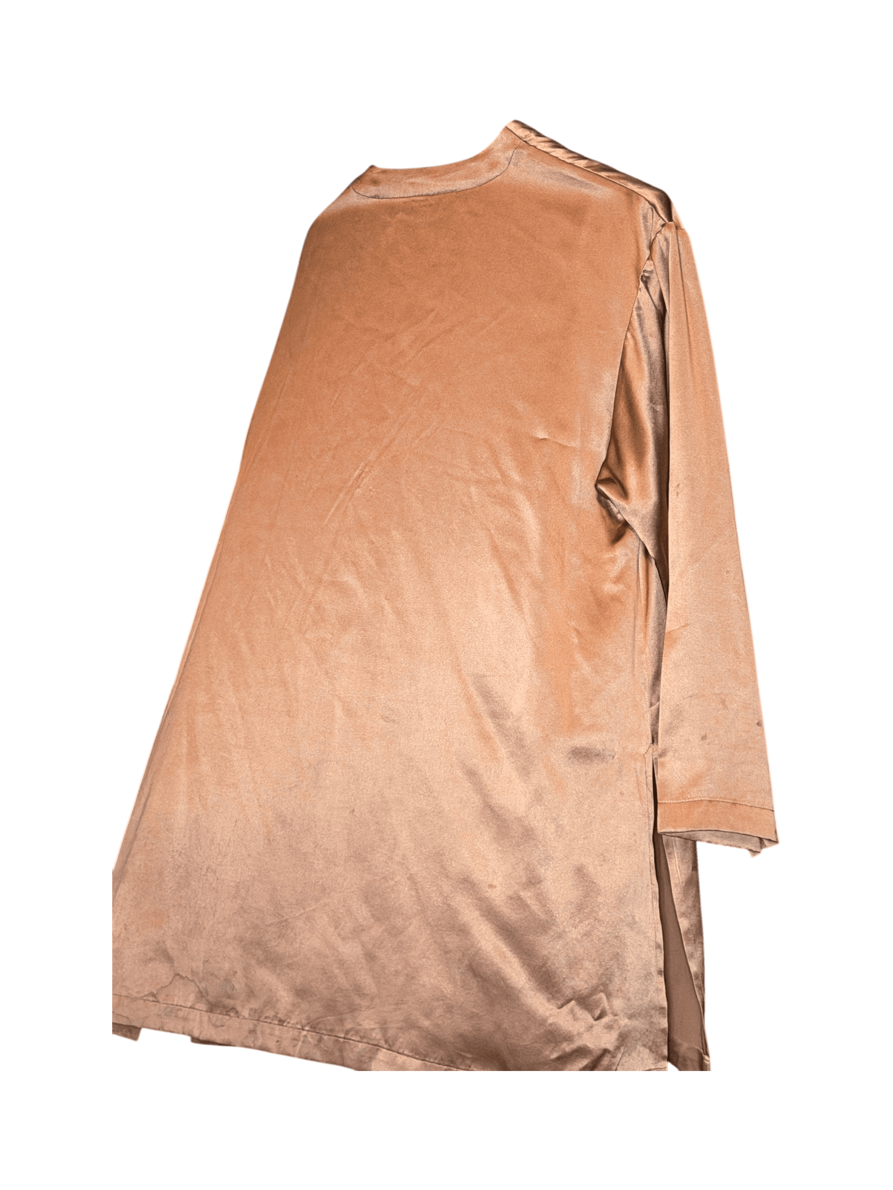 VINTAGE Paul Reid 100% Silk Golden Blouse Size Medium - Thumbnail 3