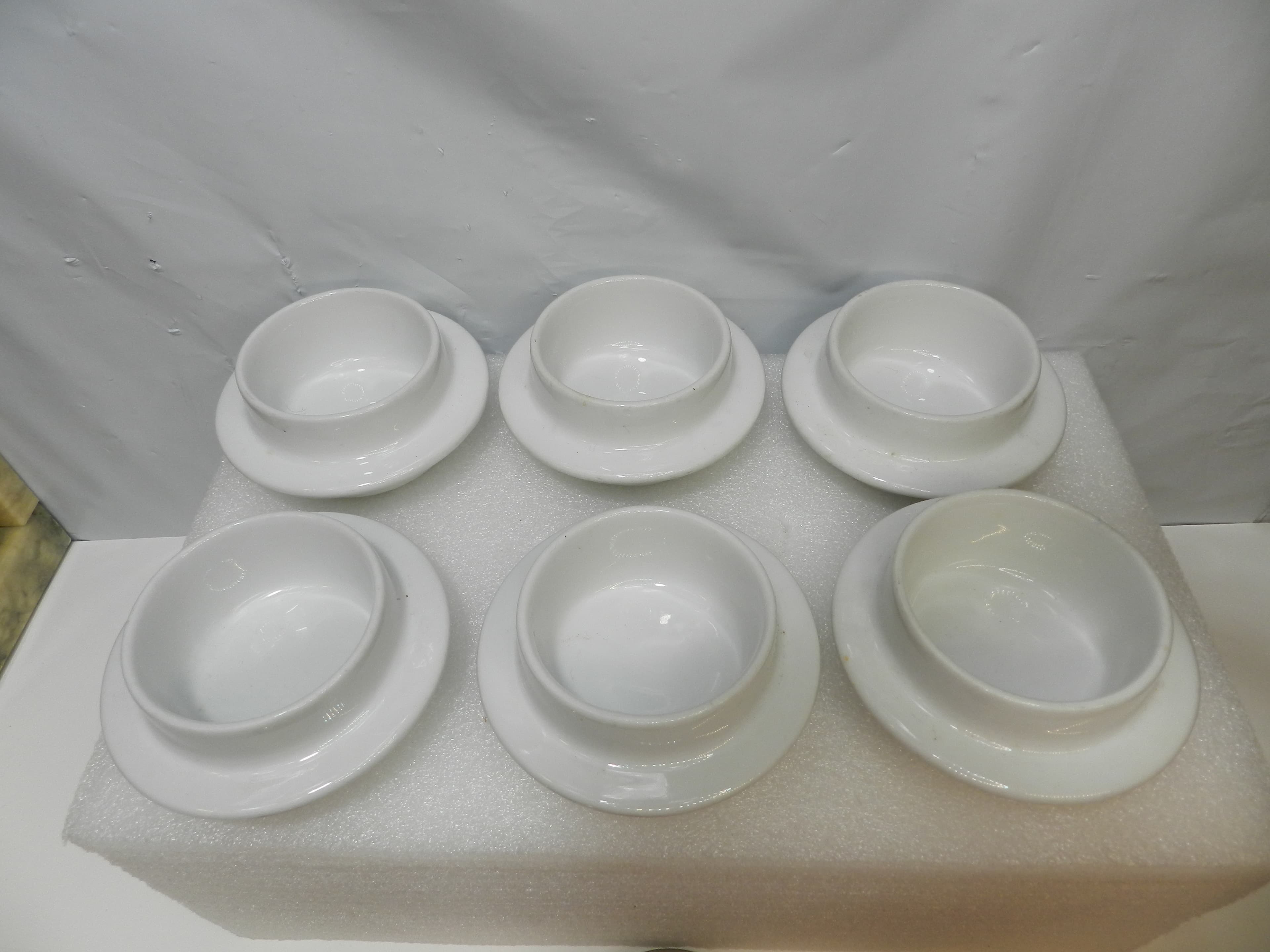 6 VTG Artdinox Vertex Stainless & Porcelain Covered Individual Butter Dishes O64 - Thumbnail 6