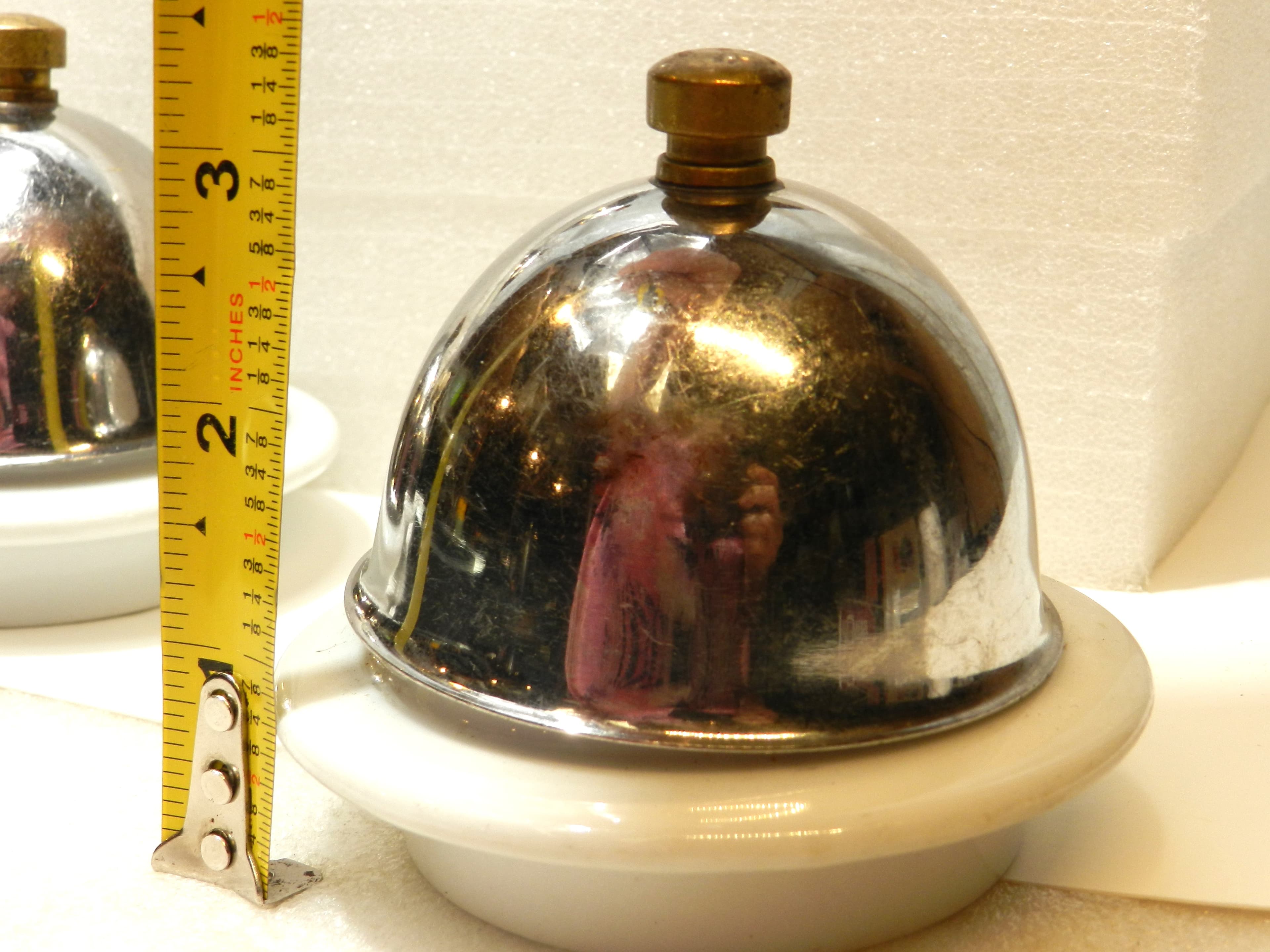 6 VTG Artdinox Vertex Stainless & Porcelain Covered Individual Butter Dishes O64 - Thumbnail 13
