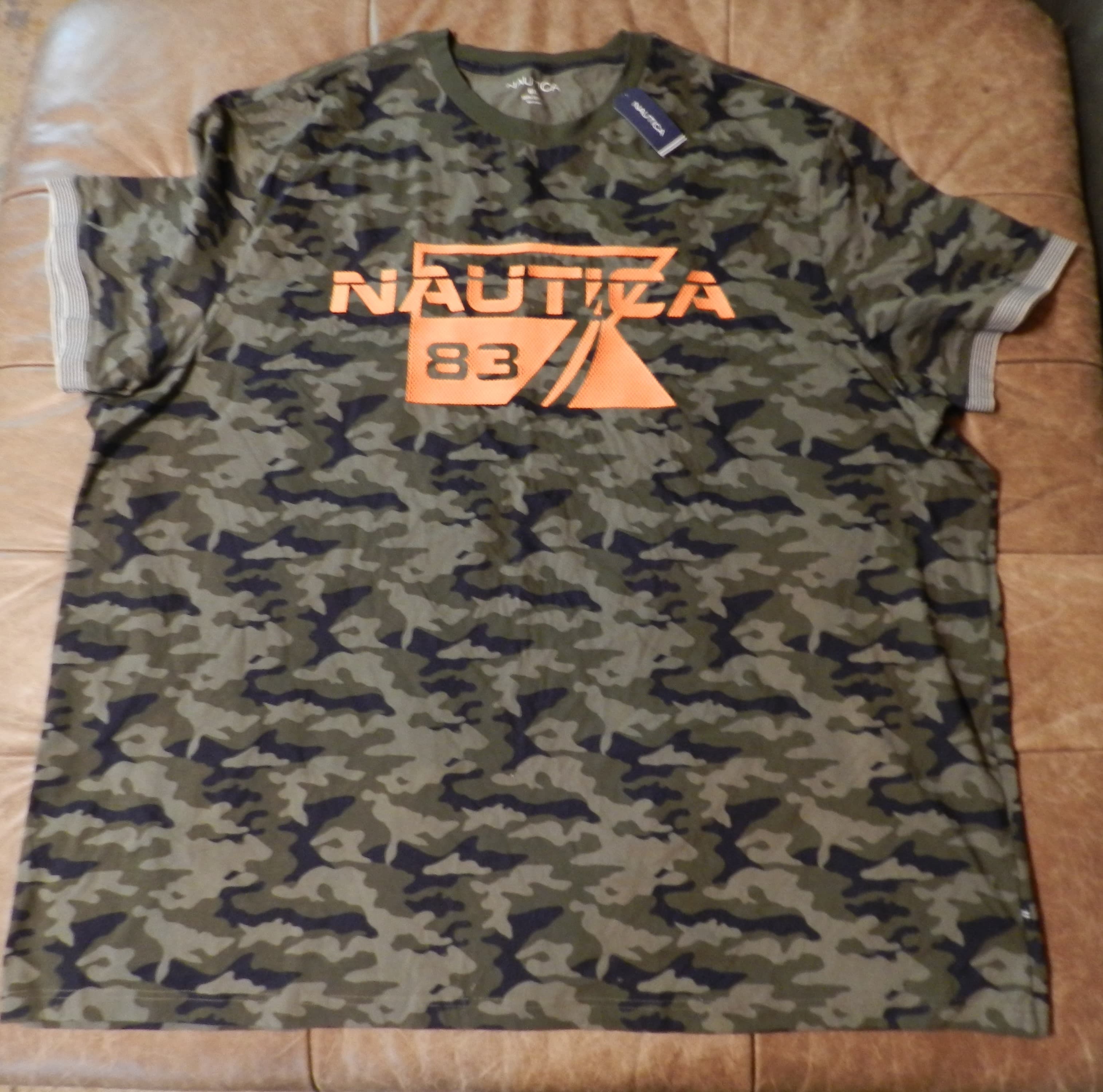 New Mens Nautica Foresting Camo SS Tee T Shirt Size 6XL Embroidery Logo (O66J) - Thumbnail 2
