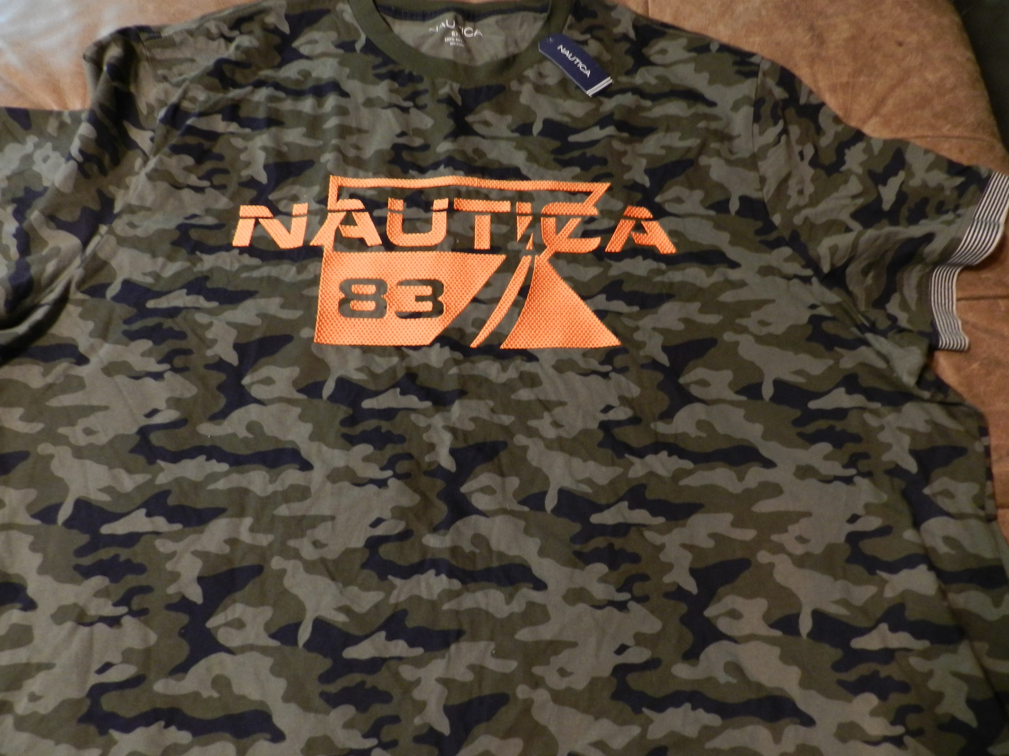 New Mens Nautica Foresting Camo SS Tee T Shirt Size 6XL Embroidery Logo (O66J) - Thumbnail 3