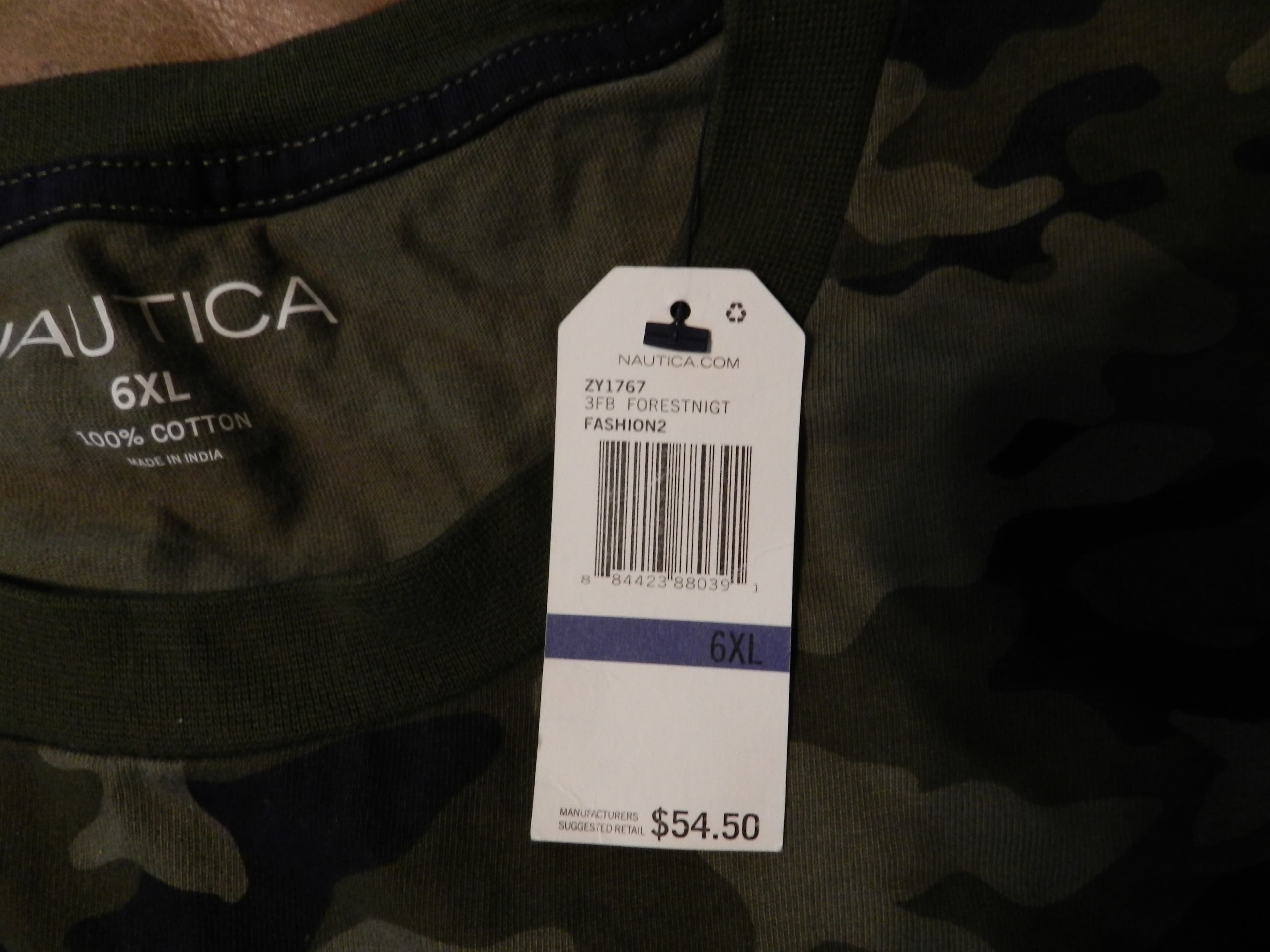 New Mens Nautica Foresting Camo SS Tee T Shirt Size 6XL Embroidery Logo (O66J) - Thumbnail 7