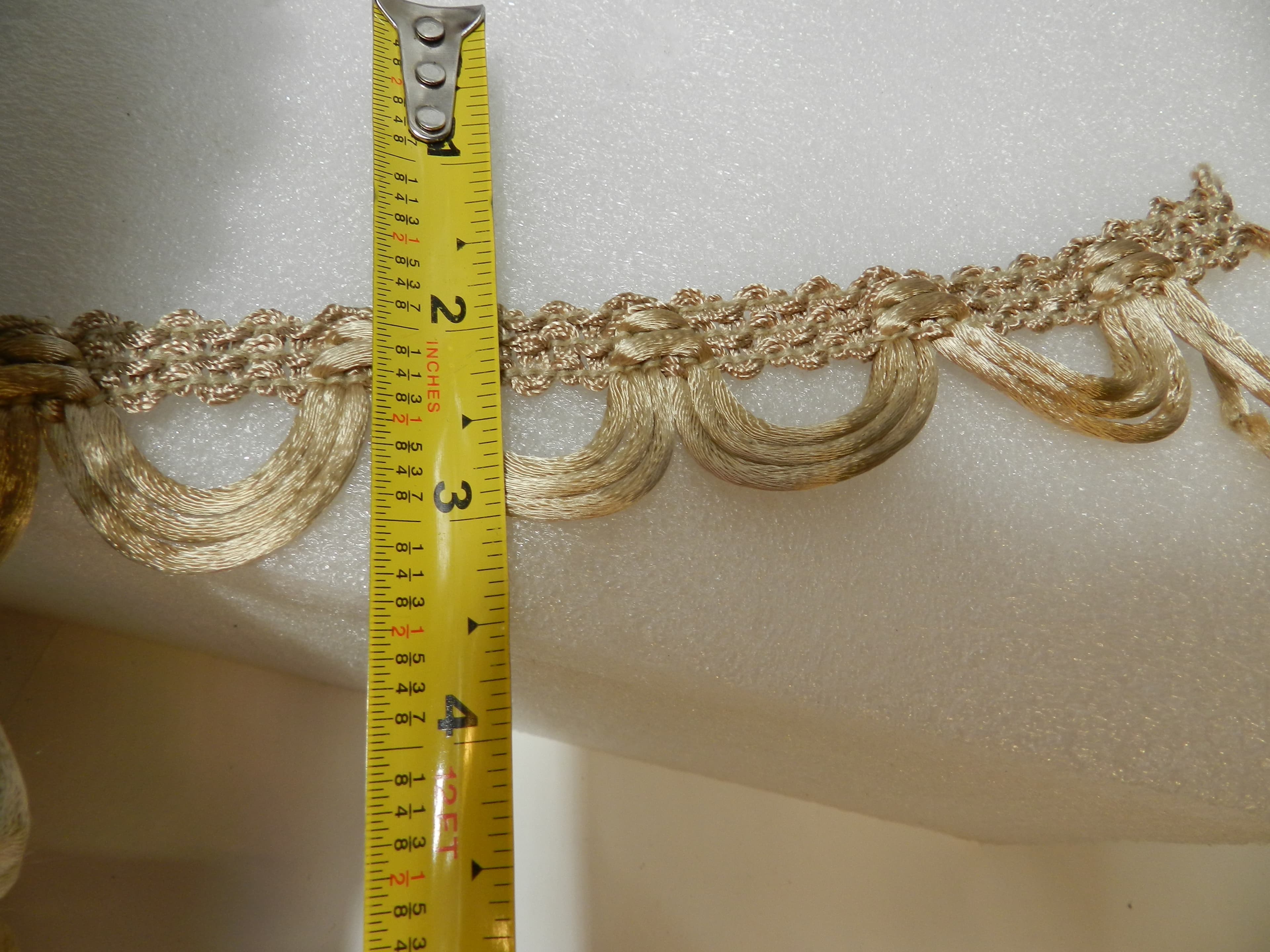 Conso Rayon Rattail Loop Fringe Trim 1 1/2" Antique Gold 24 Yards Rayon (O67JJ) - Thumbnail 3